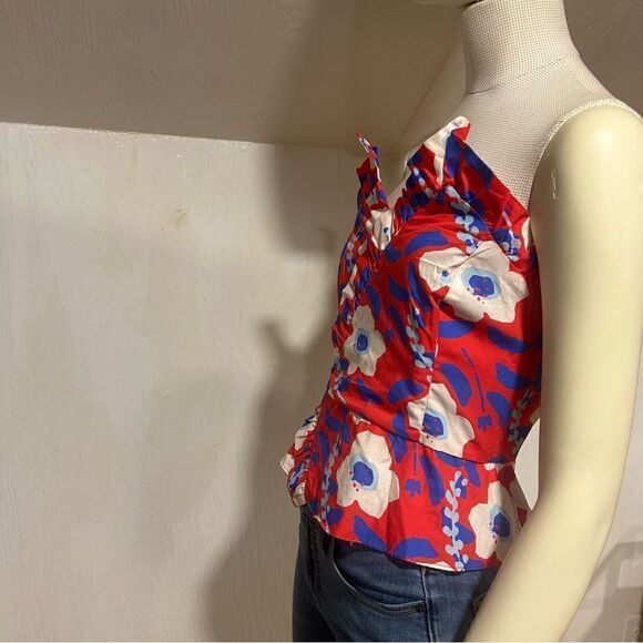 Revolve Anthropologie Hutch Cherry Red Ted Motif Strapless Ruffle Tube Top - Picture 13 of 13